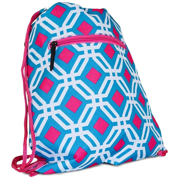 Geometric Drawstring Backpacks - Dallas Wholesalers