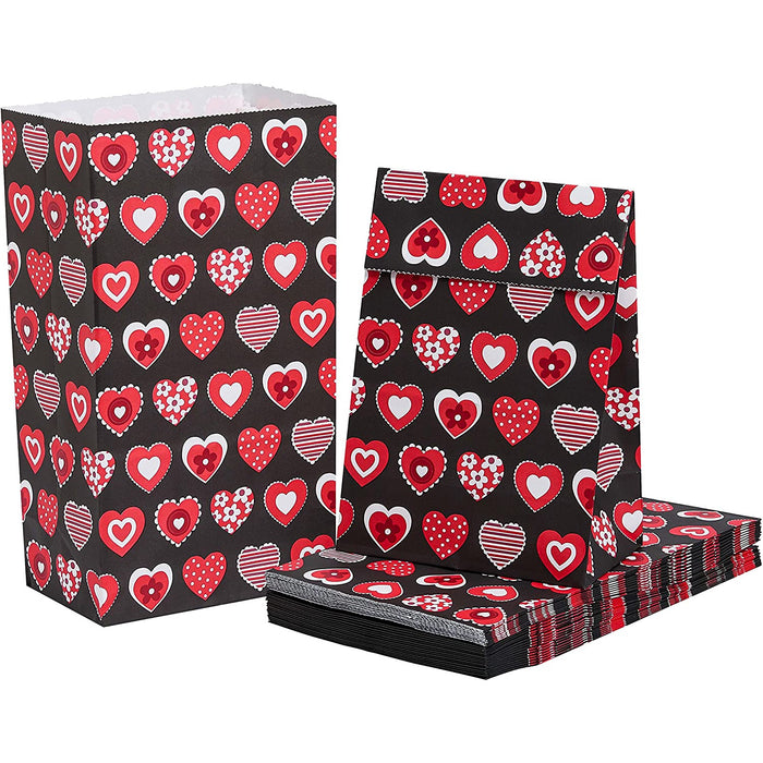 Hearts Valentine's Day Gift Bags Wholesale Bulk Lot 30 Pieces - Dallaswholesalers.net