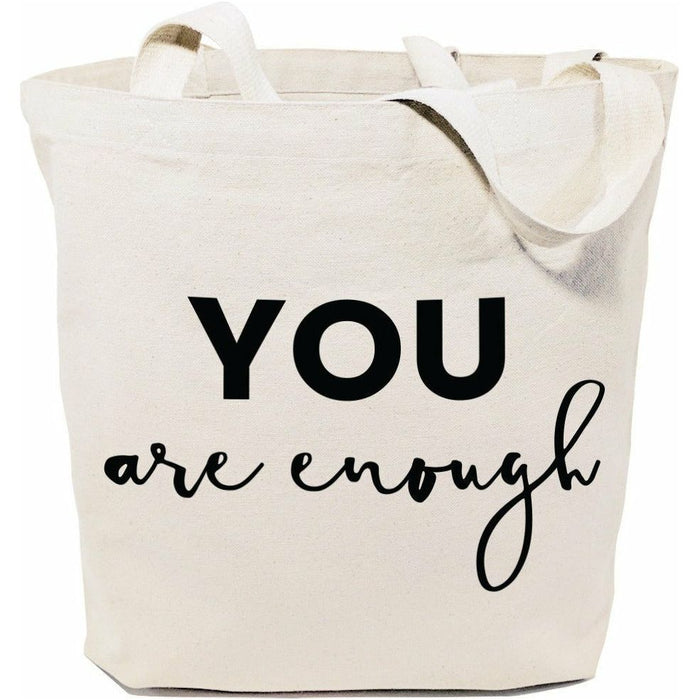 You Are Enough Canvas Tote Bag Quote - Dallaswholesalers.net